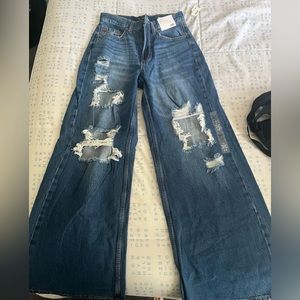 High Rise Super Wide Leg “Non stretch” Jeans Aeropostale
